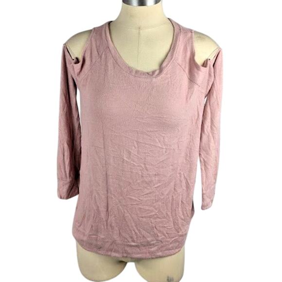 Hippie Rose Juniors Cold-Shoulder Shirt‎ Mauve Petal Size L - Picture 1 of 4